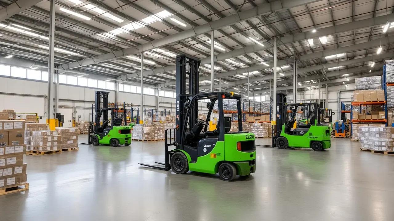 Empilhadeira Clark em operação em Goiânia — MoveMáquinas